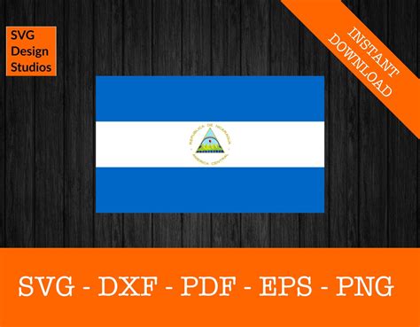 Nicaragua National Flag Clipart SVG Cut File PNG DXF Etsy