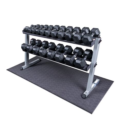 Body-Solid GDR60-RFWS Dumbbell Rack with Rubber Dumbbells