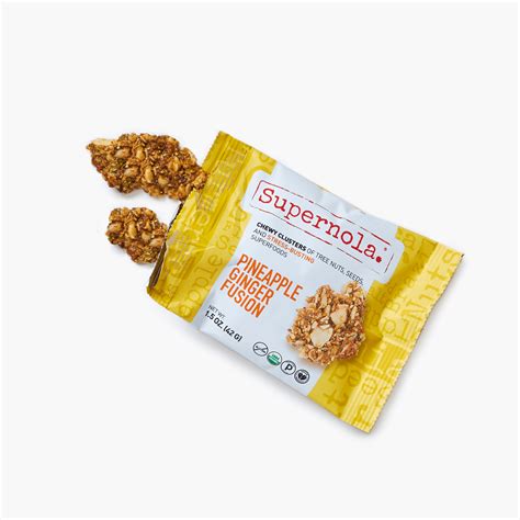 Supernola Superfood Granola Cluster Bites 12 Pack Pineapple Ginger