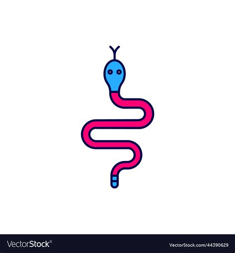 Filled Outline Snake Icon Isolated On White Vector Image