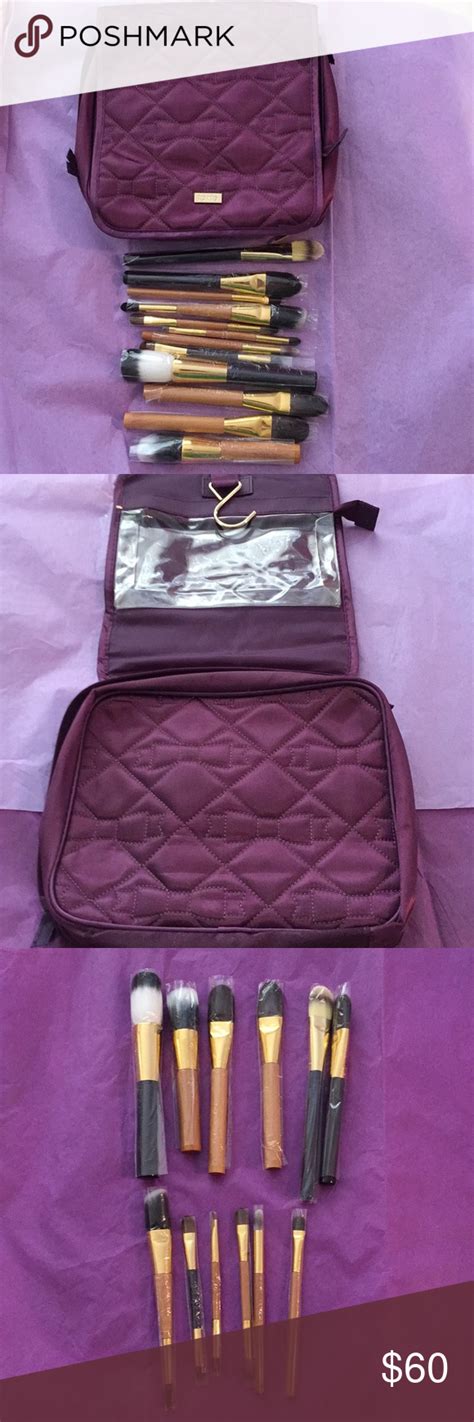 Tarte Brush Set And Hanging Cosmetic Travel Bag Travel Cosmetic Bags