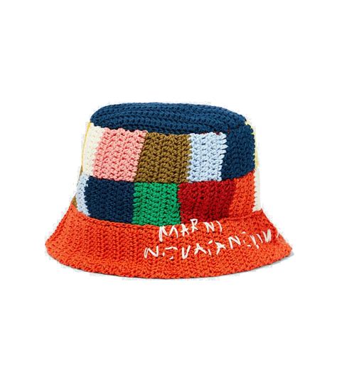 Marni X No Vacancy Inn Cotton Bucket Hat Marni