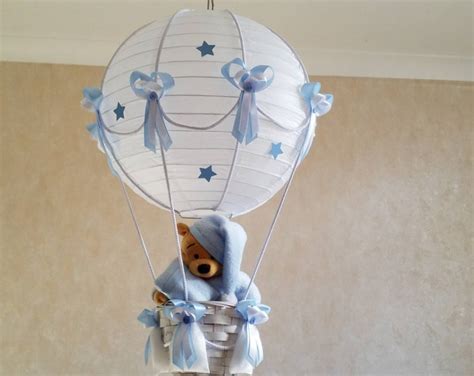 Hot Air Balloon Nursery Lamp Shade In Blue And White Toy Is NOT Included Etsy