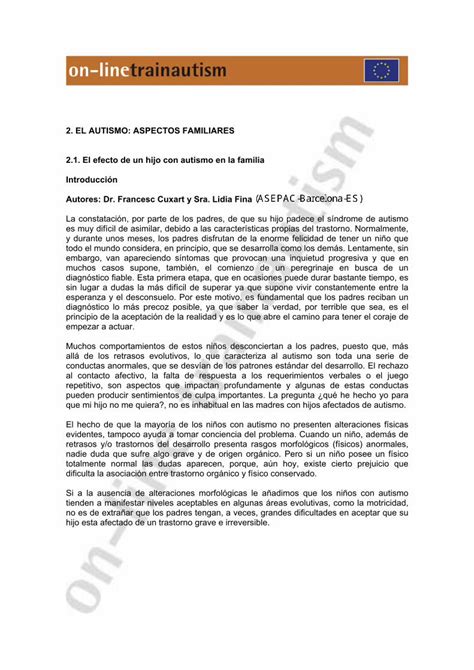 Pdf El Efecto De Un Hijo Con Autismo En La Familia Hijos Con