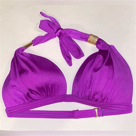 VENUS Swim D Cup Venus Enhancer Padded Bikini Top Gold Metal Accent