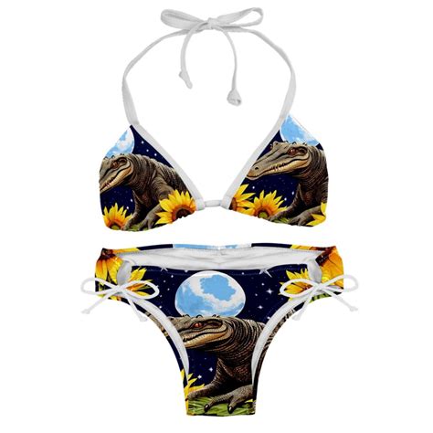Crocodile Starry Sky Sunflower Women S Swimwear Bikini Set With