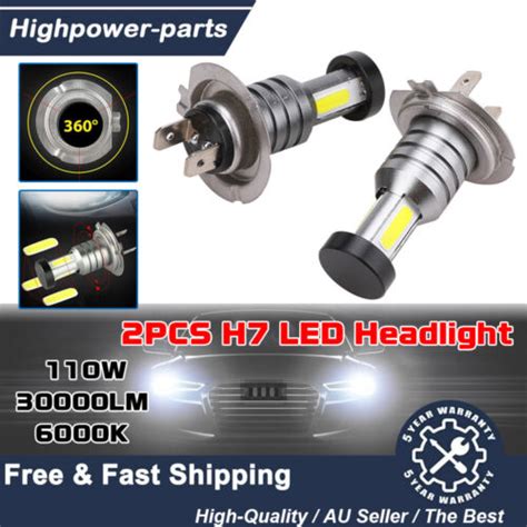 X H Led Headlight W Lm Globes Car Bulbs High Low Beam K