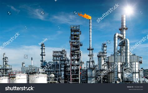 Closeup View Oil Gas Industrial Refinery Stock Photo 1452861395