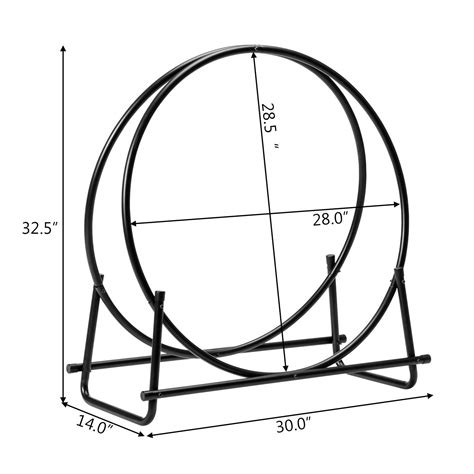 Gymax 30 Tubular Steel Log Hoop Firewood Storage Rack Holder Round