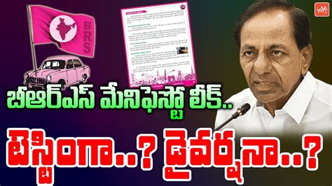 Brs Manifesto Leaked Cm Kcr Manifesto Of Assembly Polls