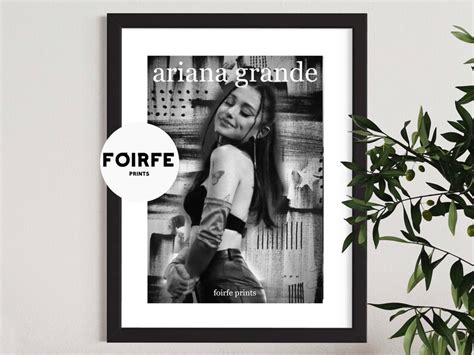 Ariana Grande Black and White Poster, Digital Print, Urban, Home Decor ...