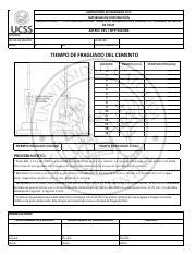 ENSAYO DE LABORATORIO N1 Tiempo De Fraguado Del Cemento Pdf