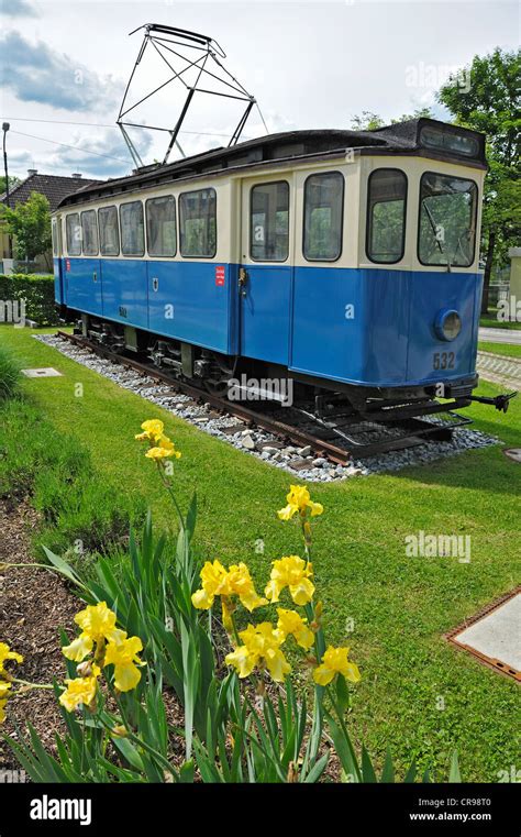 Tram in front of the MVG-Museum, Muenchner Verkehrsgesellschaft, MVG, Munich Public ...