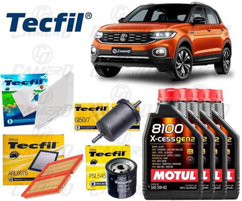 Kit Troca de Óleo 5w40 e Filtros Vw T Cross 1 0 2019 2020 TECFIL