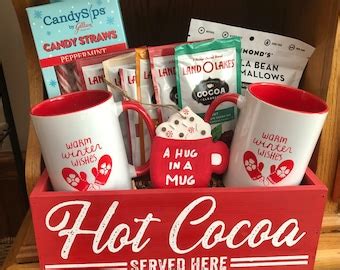 Hot Chocolate Gift Basket Gift Set Hot Cocoa Snowman Basket Cocoa Bar Housewarming Gift