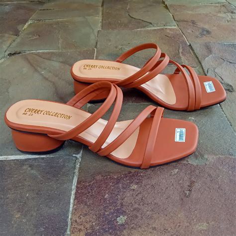 Jual Sandal Heels Wanita Chunky Hak Cm Cerry Collection Shopee Indonesia