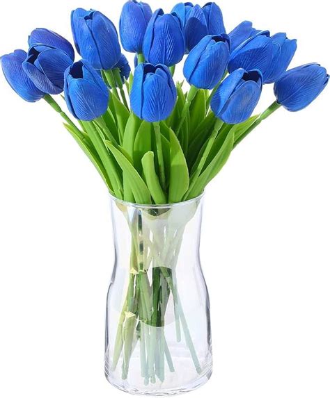 ucky 20 Pcs Light Pink Artificial Tulip Silk Fake Flowers Realistic