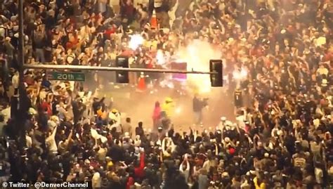 Fans Go Wild On The Streets Of Denver And Set Off Fireworks To