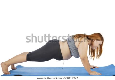 Side View Overweight Blonde Woman Wearing Stock Photo 588419972 Shutterstock