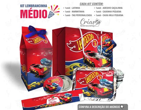 KIT LEMBRANCINHA MÉDIO Hot Wheels Elo Produtos Especiais