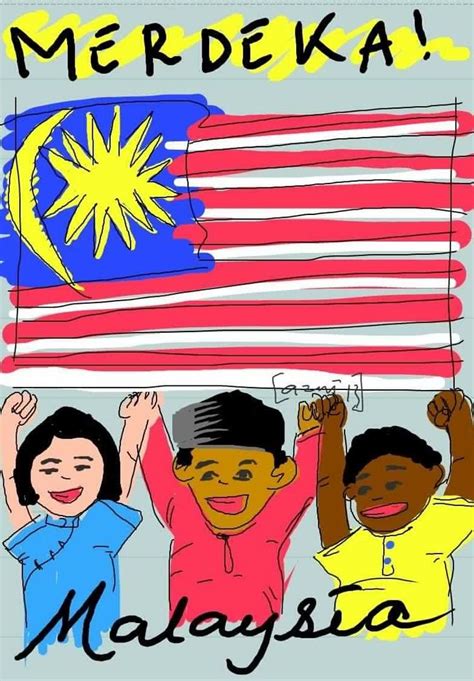 Merdeka Malaysia Independence Day Poster Creative Scrapbook