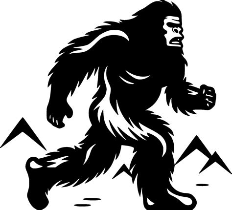 Bigfoot Black And White Vector Illustration 26704632 Vector Art At