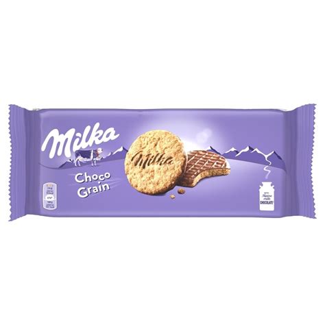 Milka Choco Grain Ciastka z płatkami owsianymi oblane czekoladą mleczną ...