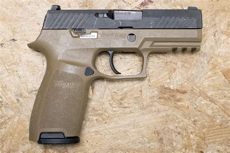 Sig Sauer P320 Compact 9mm Police Trade In Pistol With Tan Frame