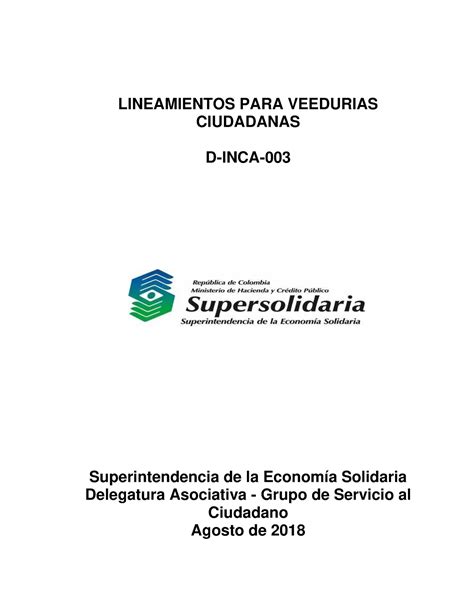 Catalogo Del Veedor Ciudadano LINEAMIENTOS PARA VEEDURIAS CIUDADANAS