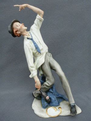 Antique Italy Cappe Capodimonte Figurine Tramp Drunk Man W Bottle