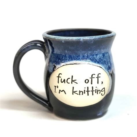 NSFW Fuck Off I M Knitting Oz Mug Pawley Studios Handmade Ceramics