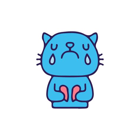 Cat cry and holding broken heart. illustration for t shirt, poster