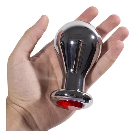 Plug Joia Anal Pedra Em Aço Tamanho Extra Gg Oval Parcelamento sem juros