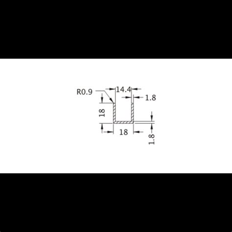 Hliníkový profil U 18x18x18/1,8 - U PROFILY | SKLO JANÁK s.r.o.