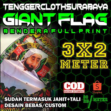 Jual Giant Flag Custom I Bebas Desain I Ukuran 300x200 Bendera Custom