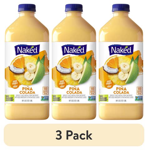 Pack Naked No Sugar Added Non Gmo Pi A Colada Fruit Juice Fl Oz Bottle Walmart