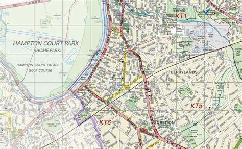 Kingston Upon Thames London Borough Map 841 X 1189 Cm Paper