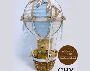 Teddy Bear Hot Air Balloon Centerpiece Ivory And Beige Up Up And Away Baby Shower Baby Shower
