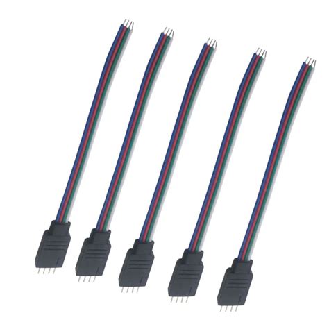 Купить 5 шт./лот 10 см в RGB 4 контакта разъем провода кабель для 5050 ...