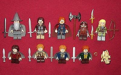 LEGO LOTR Hobbit Minifigures Lot, Dwarves,Gollum,Gandolf,Weapons ETC ...