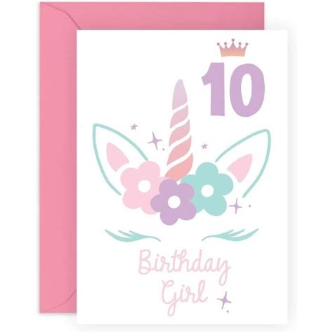 Carte D Anniversaire Pour Fille Ans Licorne Dix Ans Livr E Avec Des