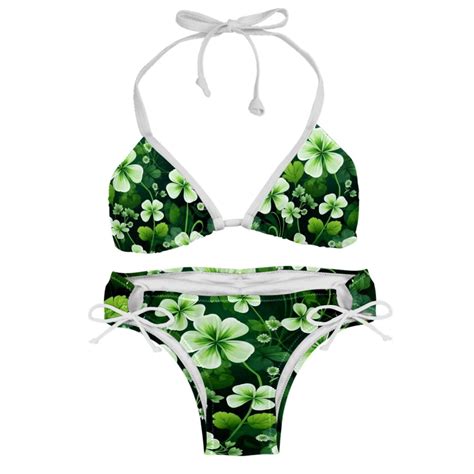 Saint Patrick S Day Swim Suit Bikini Sets With Detachable Sponge