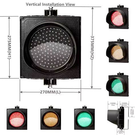 200MM 8 Inch 1 Aspect Red Green Ball Led Traffic Light