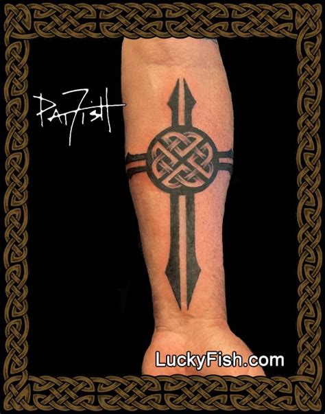 Protection Celtic Cross Tattoo Design — LuckyFish, Inc. and Tattoo ...