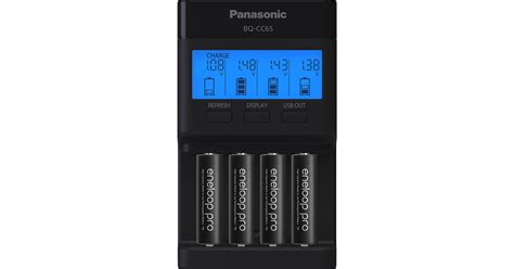 Panasonic BQ-CC65 Quick Charger with 4 AA eneloop K-KJ65KHA4BA