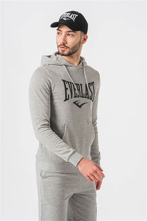 Everlast, Худи Taylor с памук с лого, Сив, L - eMAG.bg