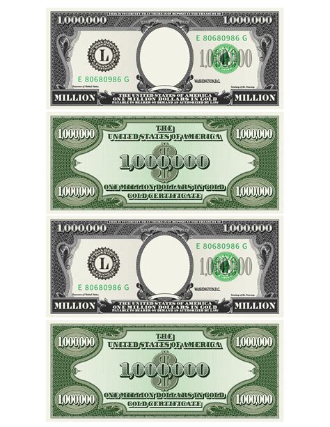 Printable One Million Dollar Bill | Rossy Printable