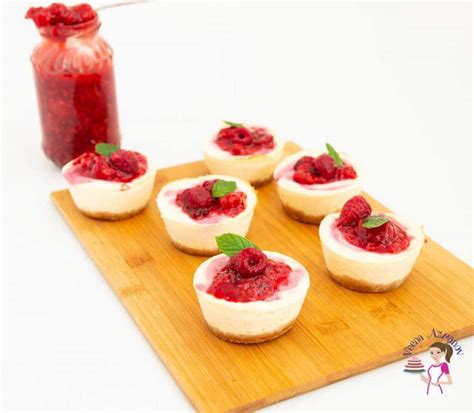 Baked Mini Raspberry Cheesecakes Recipe Veena Azmanov Kitchen