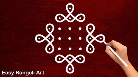 Easy Daily Muggulu With Dots Small Rangoli Designs Simple