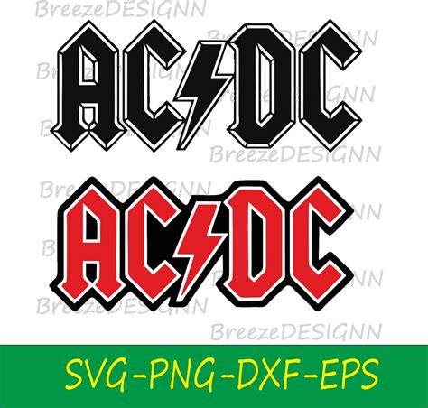 Ac Dc Digital File Svg Png Dxf Eps Cricut Silhouette Etsy